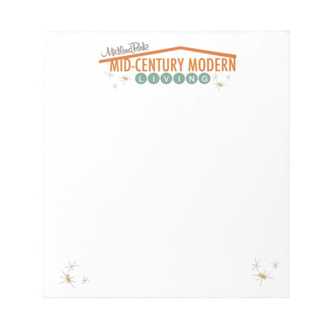 Retro 60er Mitte des Jahrhunderts Modernes Notepad Notizblock (Vorderseite)