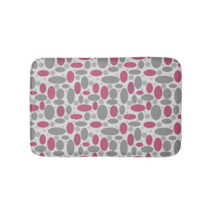 Retro, 60er, Polka Punkte, grau und rosa Badematte