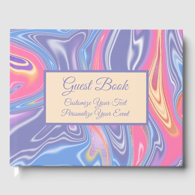 Retro 60er Psychedelic Abstrakt Pastel Pattern Gästebuch (Vorderseite)