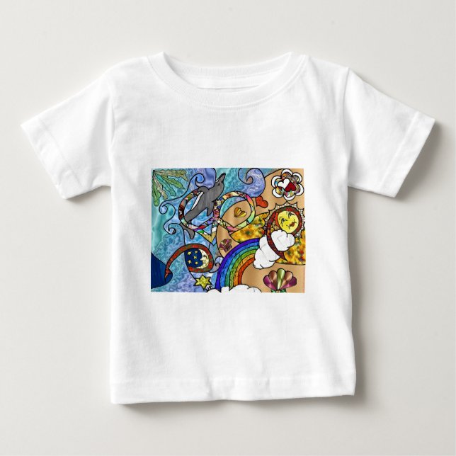 Retro 60er Psychedelic am Strand Geschenke Apparel Baby T-shirt (Vorderseite)