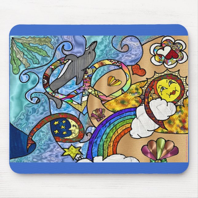 Retro 60er Psychedelic am Strand Geschenke Apparel Mousepad (Vorne)