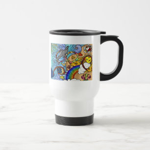 Retro 60er Psychedelic am Strand Geschenke Apparel Reisebecher