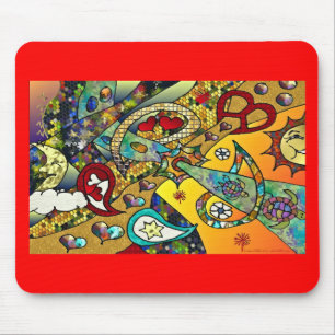 Retro 60er Psychedelic Cycle of Life Geschenke App Mousepad