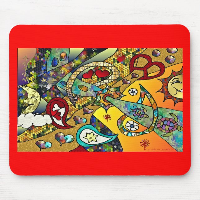Retro 60er Psychedelic Cycle of Life Geschenke App Mousepad (Vorne)