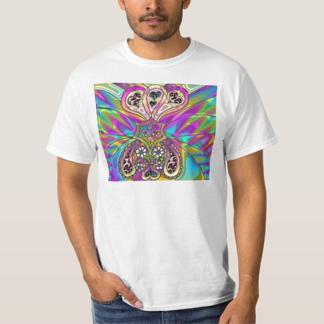 Retro 60er Psychedelic Hearts Blume Geschenke Appa T-Shirt (Vorderseite)