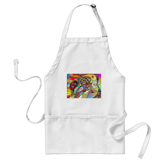 Retro 60er Psychedelic Hearts Paisley Gifts Appare Schürze (Vorne)
