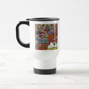 Retro 60er Psychedelic Magic Mushroom-Tasse Reisebecher