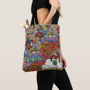 Retro 60er Psychedelic Magic Mushroom Tote Bag Tasche