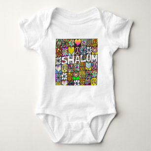 Retro 60er Psychedelic Shalom LIEBE Apparel Gesche Baby Strampler