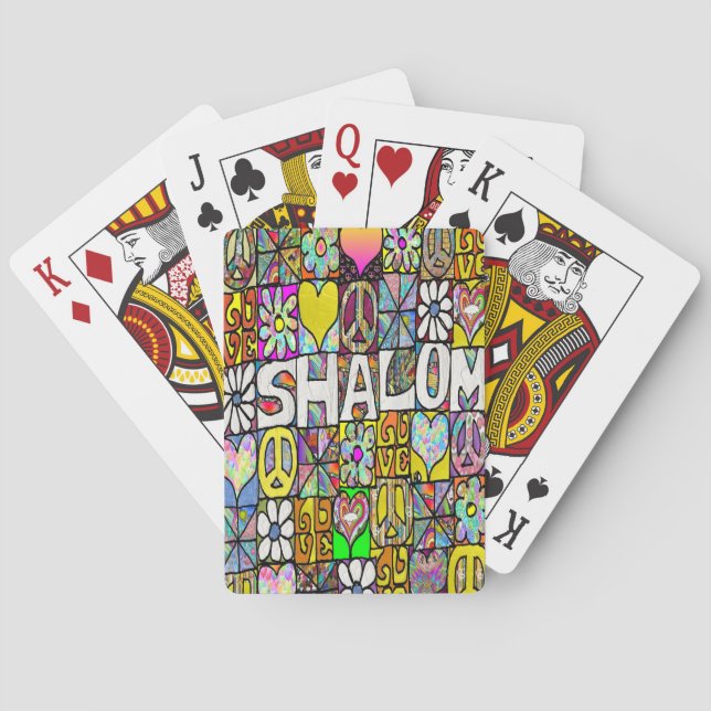 Retro 60er Psychedelic Shalom LIEBE Kartenspielen Spielkarten (Rückseite)