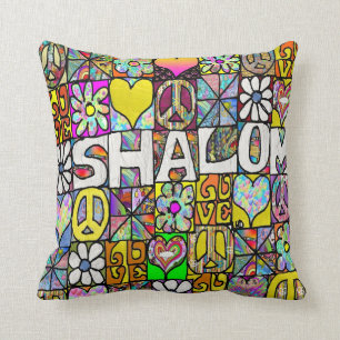 Retro 60er Psychedelic Shalom LIEBE Kopfkissen Kissen