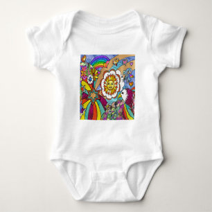 Retro 60er Psychedelic Sunshine Eagle Apparel Gesc Baby Strampler