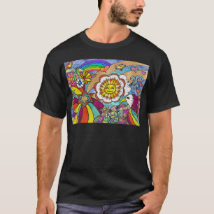 Retro 60er Psychedelic Sunshine Eagle Apparel Gesc T-Shirt