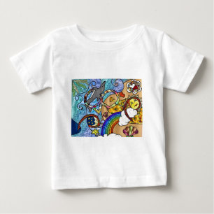 Retro 60er Psychedelisch am Strand Geschenke Bekle Baby T-shirt