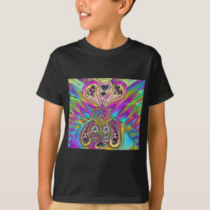 Retro 60er psychedelische Herzen Blumen Geschenke T-Shirt