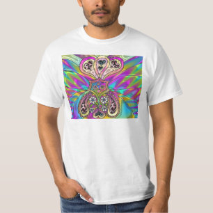 Retro 60er psychedelische Herzen Blumen Geschenke T-Shirt
