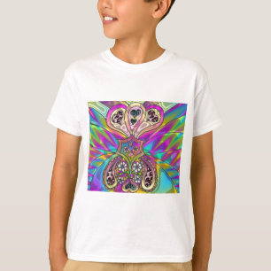 Retro 60er psychedelische Herzen Blumen Geschenke T-Shirt