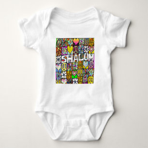 Retro 60er psychedelische Shalom LOVE Bekleidung G Baby Strampler