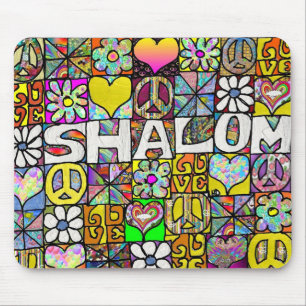 Retro 60er psychedelisches Schalom LIEBE Mousepad
