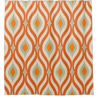 Retro 60er Stil Nahtloses Muster Duschvorhang