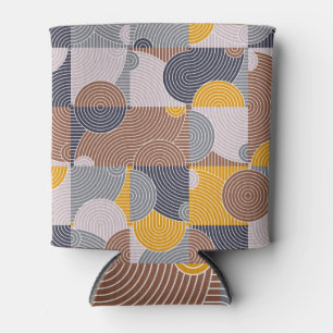 Retro 60er Tiles: Farbiges geometrisches Muster Dosenkühler