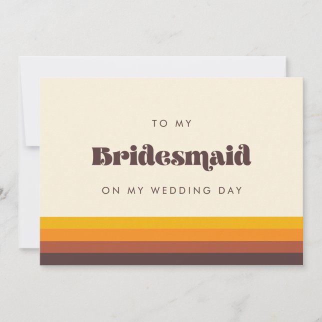 Retro 60er To my Bridesmaid auf meiner Hochzeitsta Einladung (Vorderseite)