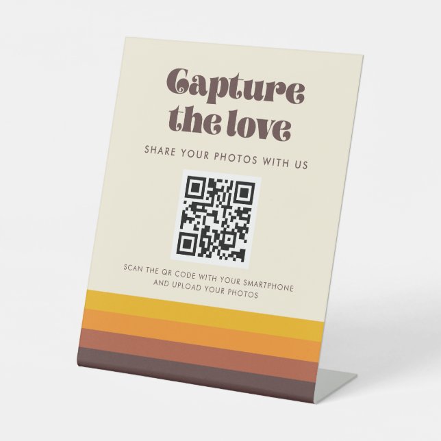 Retro 60er Vintag Capture the Liebe Sockelschild (Vorderseite)