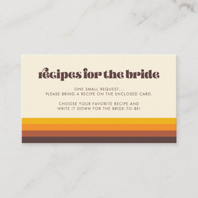 Retro 60er Vintag Mid Century Rezept Card Begleitkarte (Vorderseite)