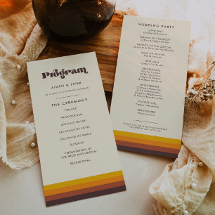 Retro 60er Vintag Mitte Jahrhundert Hochzeit Programm