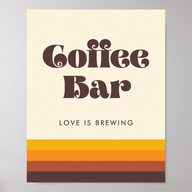 Retro 60er Vintag Mitte Jahrhundert Kaffeezeichen  Poster (Vorne)