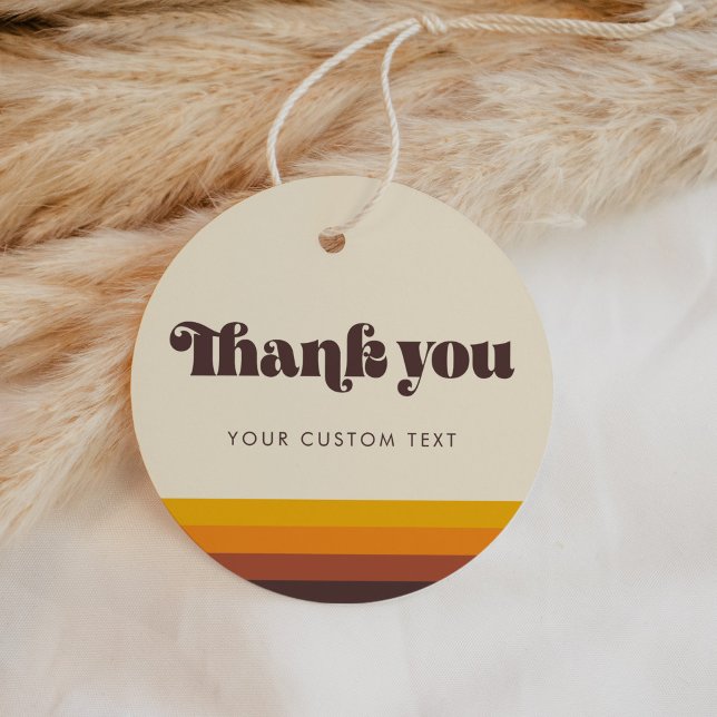 Retro 60er Vintage Farben Danke Geschenkanhänger (Von Creator hochgeladen)