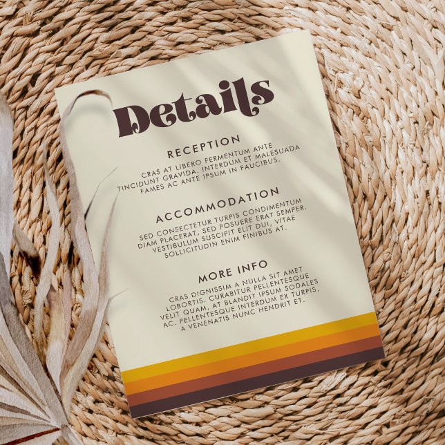 Retro 60er Vintage Wedding Guest Information Begleitkarte (Von Creator hochgeladen)