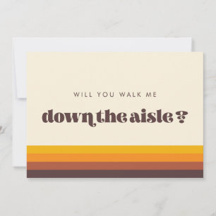 Retro 60er Werden Sie mir den Gang entlang gehen V Einladung