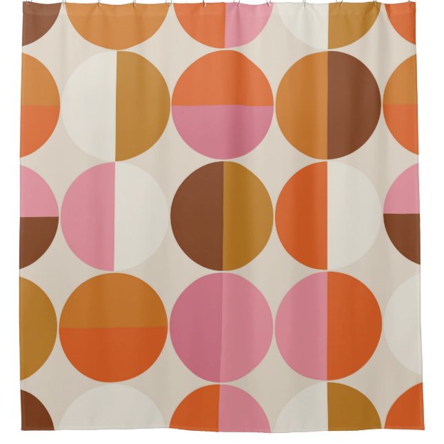 Retro 60s - 70s style with a rainbow hippie sun in duschvorhang (Vorderseite)