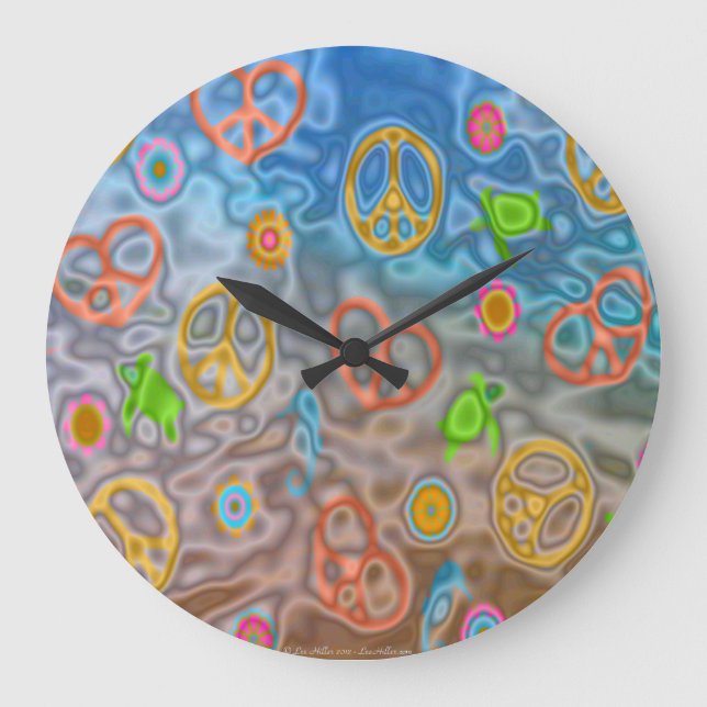 Rétro 60s Pacifique Créatures Océan Horloge (Recto)