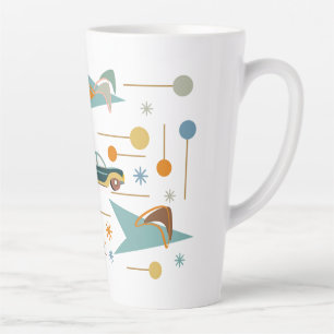 Retro 60s Voyage en voiture à la plage Latte Mug