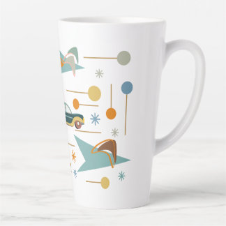 Retro 60s Voyage en voiture à la plage Latte Mug