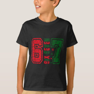 Retro 67 Lustiges Six Seven Meme 6 7 Zahl Weihnach T-Shirt