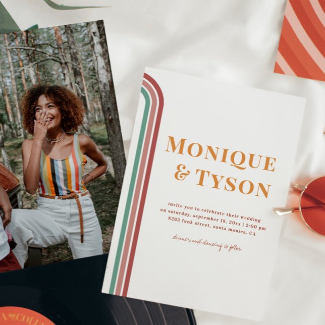 Retro-70 | Dusty Rose Terra Cotta Wedding Einladung (Von Creator hochgeladen)