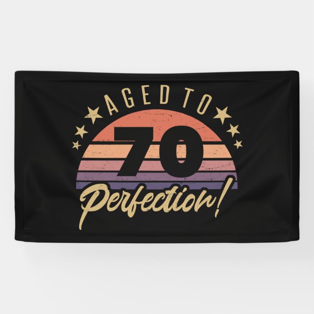 Retro 70. Geburtstags-Spaß Banner (Horizontal)