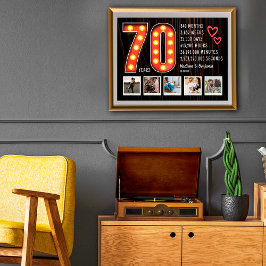 Retro 70-jähriges Hörspiel Custom Foto Collage Poster