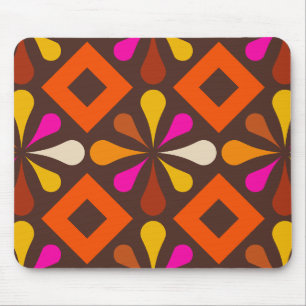 Retro-70er-60er-Musterstil Mousepad