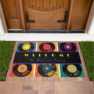 Retro 70er 60er Vinyl Record Album Fußmatte
