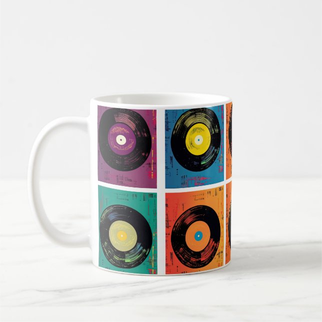 Retro 70er 60er Vinyl Record Album Kaffeetasse (Links)