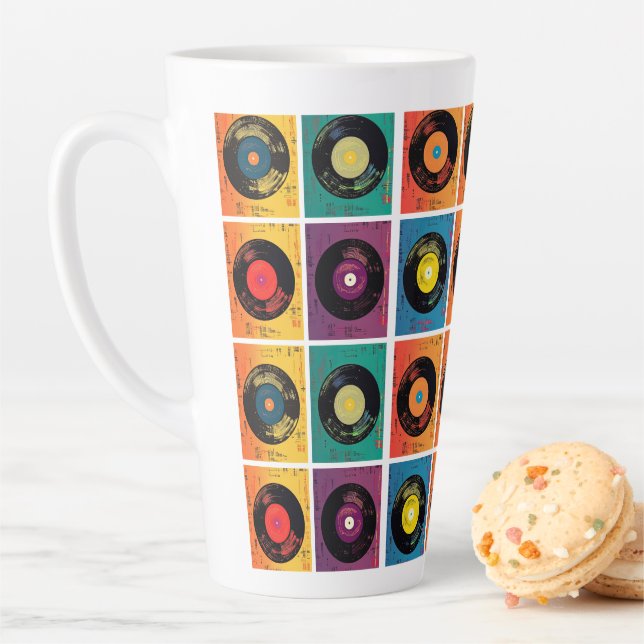 Retro 70er 60er Vinyl Record Album Milchtasse (Beispiel)