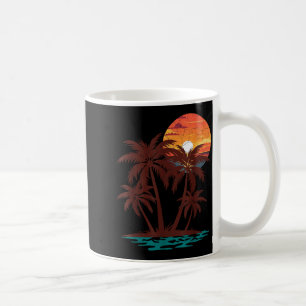 Retro 70er 80er Strand Sonnenuntergang Palme Somme Kaffeetasse