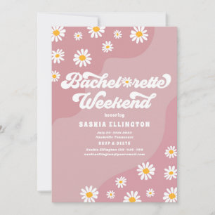 Retro 70er Bachelorette Wochenende Reiseprogramm Einladung