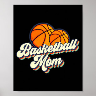 Retro 70er Basketball-Mama süße Spielerin Mama-Tea Poster