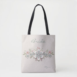 Retro 70er Blume Power Grün-Weiß Bride Tasche