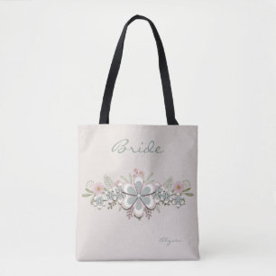 Retro 70er Blume Power Grün-Weiß Bride Tasche